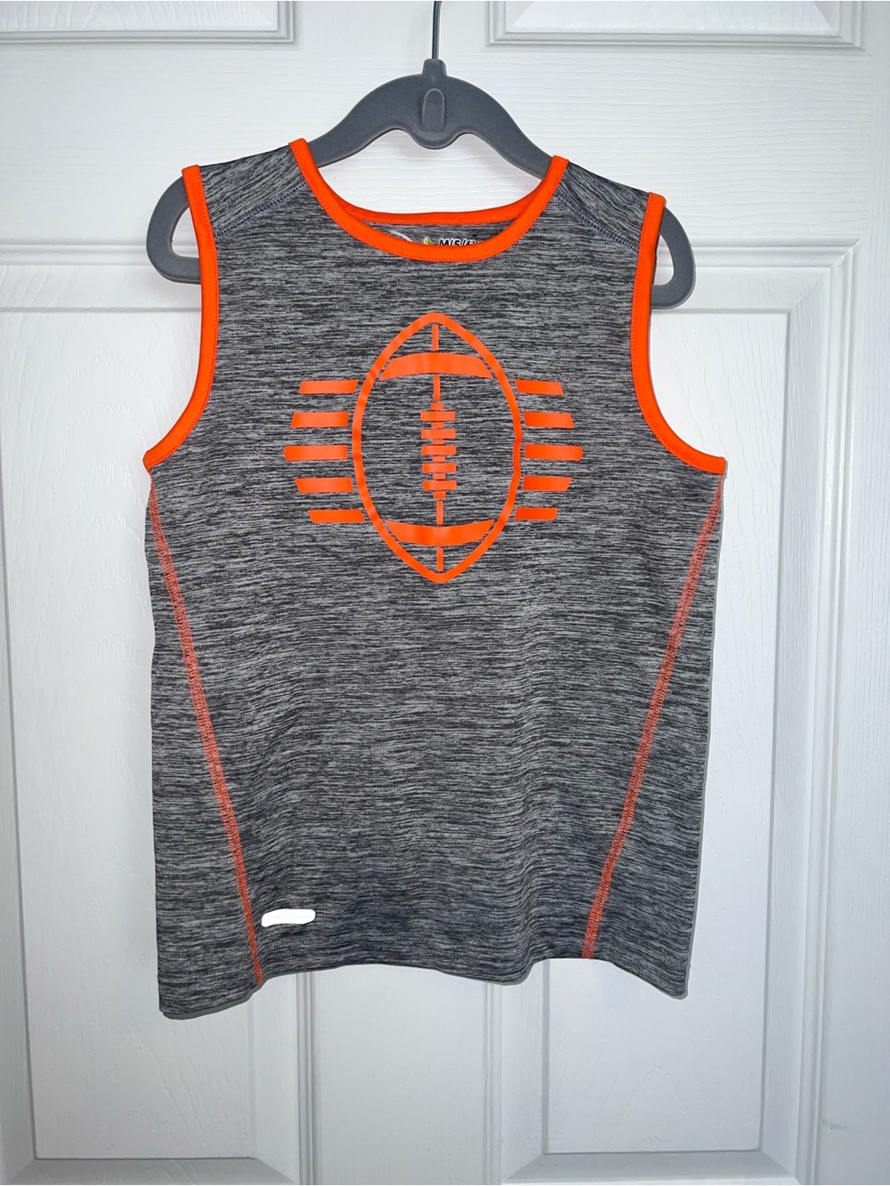Athletic Grey & Orange Sleeveless Kids Top
